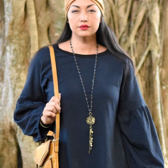 Sun Pendant Long Necklace - Picture 6 of 6